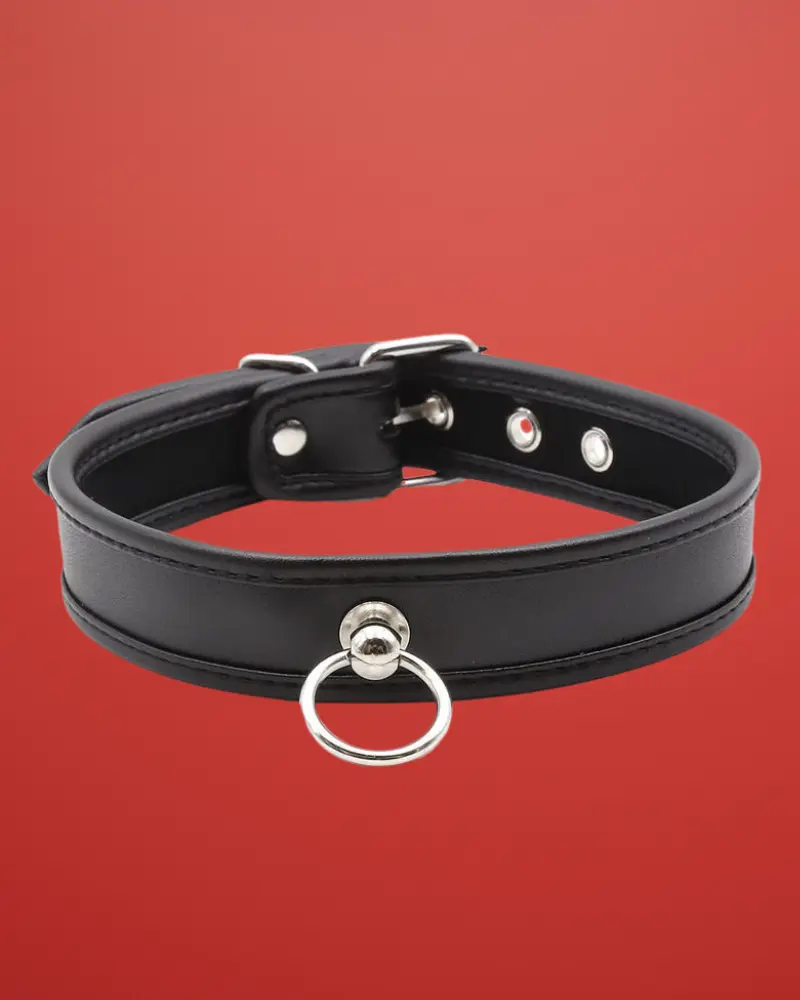 Fetish Addict - Nyakörv karikával (fekete)