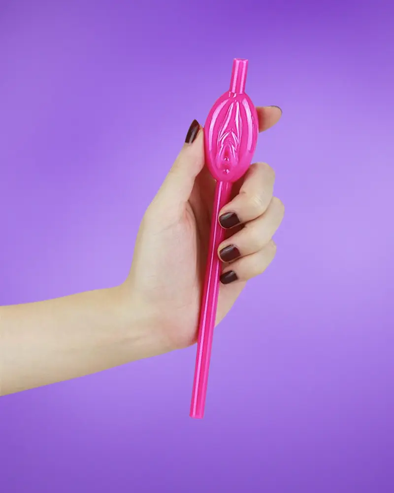 Színes punci alakú szívószál (9db)