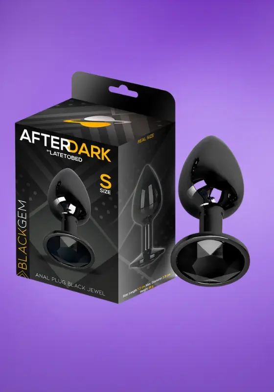 Afterdark - Fekete análdugó gyémánt dísszel S