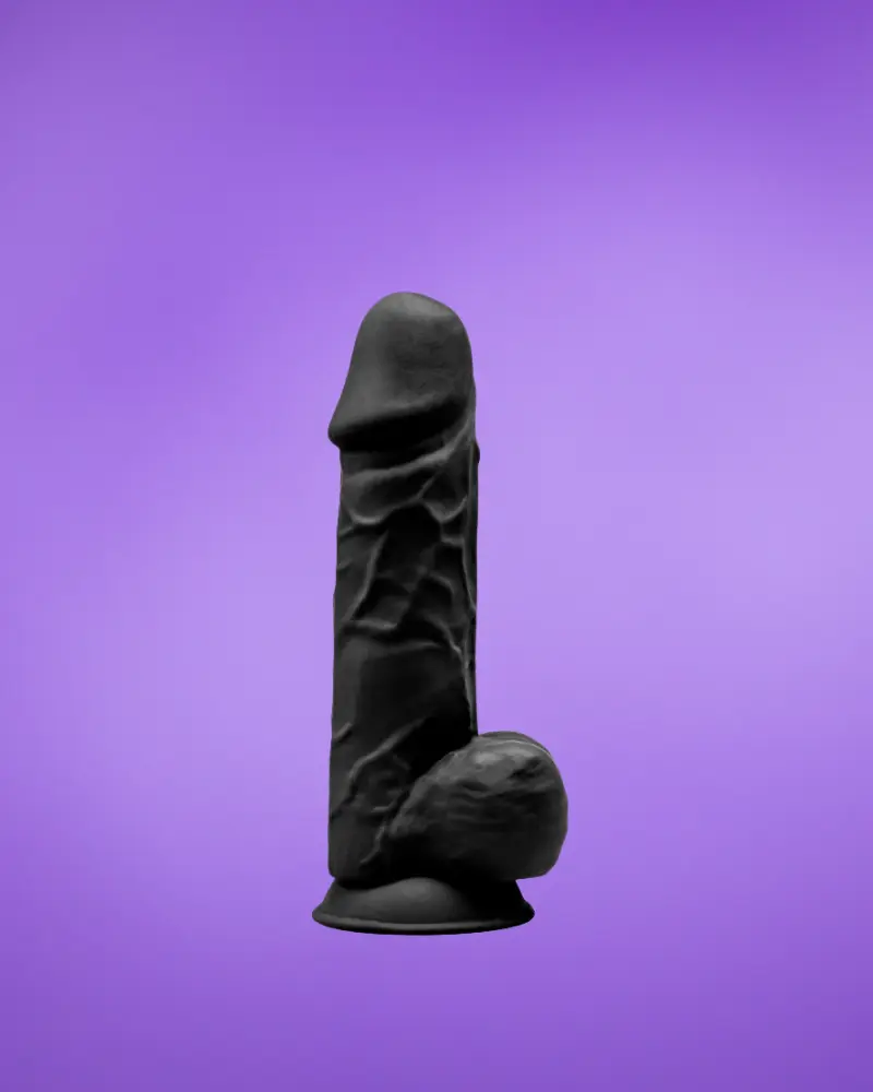 Silexd - Élethű műpénisz (fekete) - 20,5cm