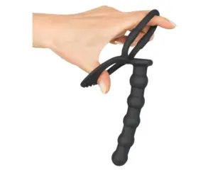 Black Velvet - Here- és péniszgyűrű análdildóval (fekete) - Image 4