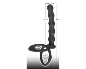 Black Velvet - Here- és péniszgyűrű análdildóval (fekete) - Image 6