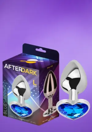 Afterdark - Metál análdugó kék szív kővel L