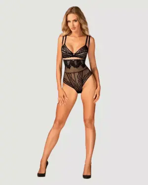 Obsessive Arienna - Magasított fekete csipke bugyi XL/2XL - Image 3