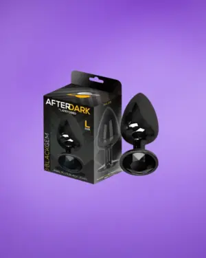 Afterdark - Fekete análdugó gyémánt dísszel L