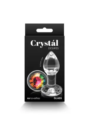 Crystal Desires - Üveg análdugó multicolor kör kővel - Image 3