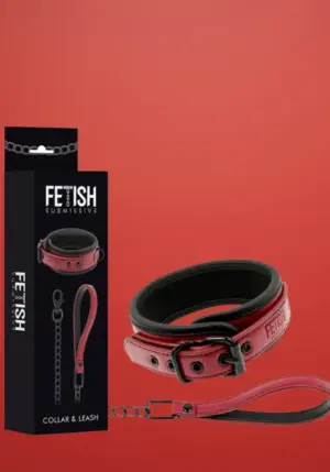 Fetish Submissive - Nyakörv pórázzal (bordó)