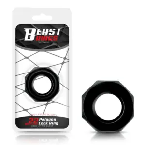 Beast Rings 22mm - Péniszgyűrű, szögletes (fekete) - Image 2