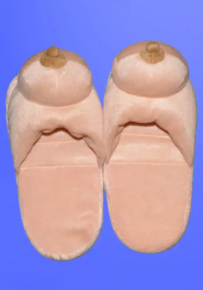 Plüss papucs natúr - mellformájú