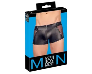 Svenjoyment - Áttetsző oldalbetétes, cipzáros boxer (fekete) - Image 4