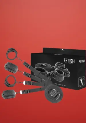 Fetish Submissive - Ágyhoz kötöző szett (fekete)