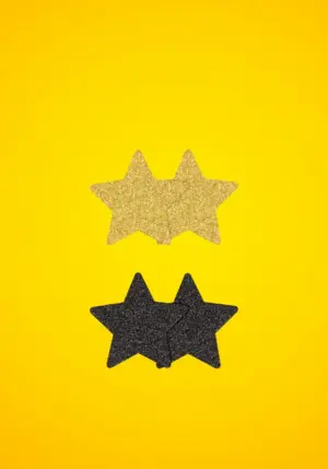 Nsnovelties - Bimbómatrica szett (csillag)- fekete-arany