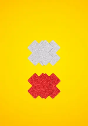 Nsnovelties - Bimbómatrica szett ( piros/ezüst kereszt)