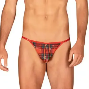 Obsessive Mr. Merrilo - Kockás férfi tanga csokornyakkendővel - Image 3