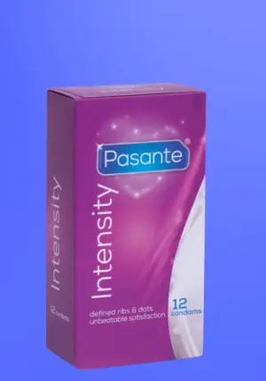 Pasante Intensity - Bordázott, pontozott óvszer (12 db)