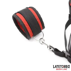 Latetobed - Ágyhoz kötöző szett (fekete-piros) - Image 3