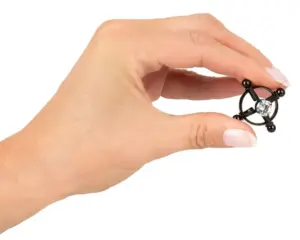 Bad Kitty - Csavaros mellbimbó ékszer (strasszköves) - fekete - Image 4