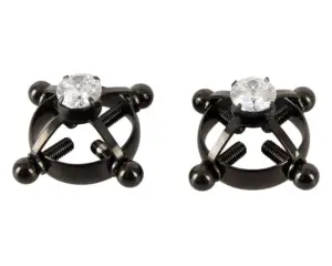 Bad Kitty - Csavaros mellbimbó ékszer (strasszköves) - fekete - Image 3