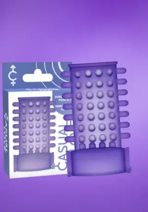 Casual Love - Rezgős, rücskös péniszköpeny (lila)