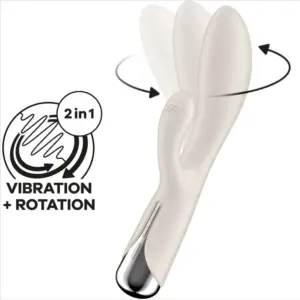 Satisfyer Spinning Rabbit 1 - Forgó csiklókaros vibrátor (bézs) - Image 2