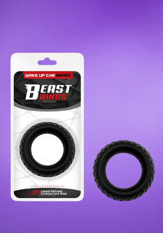Beast Ring Turbine - Szilikon péniszgyűrű 25 mm(fekete)