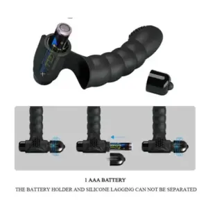 Pretty Love Alexander - szilikon, vízálló ujjvibrátor - 13 cm (fekete) - Image 5