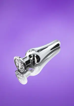 Toyjoy - Kúp formájú fém análdugó ezüst kővel S