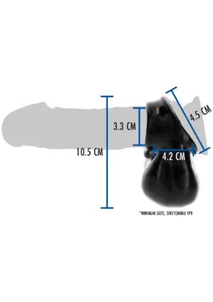 ToyJoy Manpower - Péniszgyűrű herezacskó tartóval (fekete) - Image 3