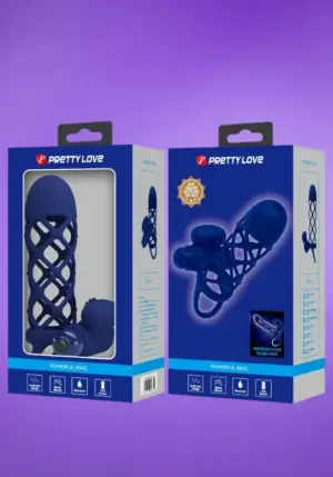 Pretty Love Giann - Vibrációs péniszköpeny (kék)