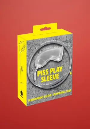 You2Toys Piss Play Sleeve - Péniszfeltét kivezető csővel (átlátszó)