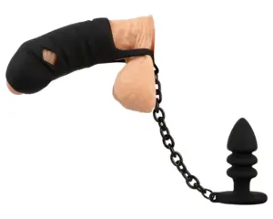 Black Velvet - szilikon péniszketrec anál pluggal (fekete) - Image 4