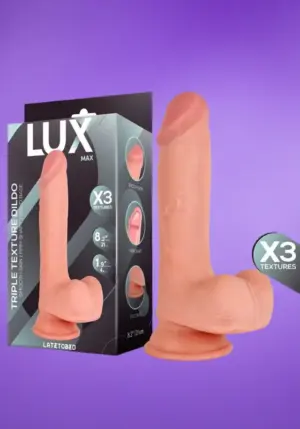 Lux Max - Háromszoros sűrűségű dildó herékkel (21cm)