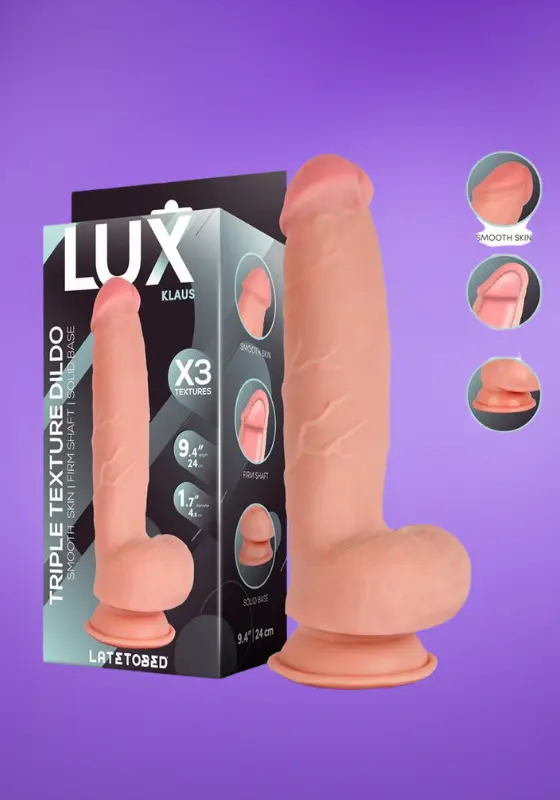 Lux Klaus - Háromszoros sűrűségű dildó herékkel (24cm)