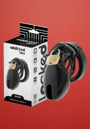 Addicted Toys Obsidian - Péniszketrec lakattal (S méret)