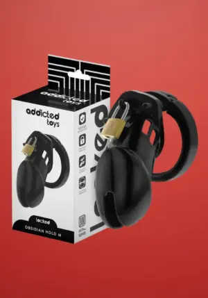 Addicted Toys Obsidian - Péniszketrec lakattal (M méret)