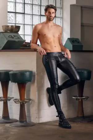 NEK - Nadrág, fényes anyagból (fekete) L - Image 3