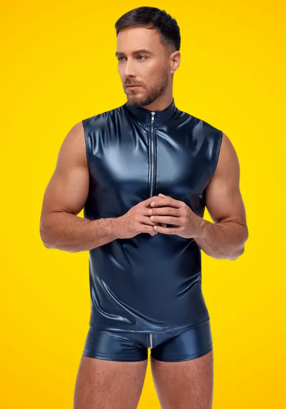 ao786-11-1763831979780.webp NEK - Cipzáras, magasnyakú ujjatlan poló (kék) M - Image 1