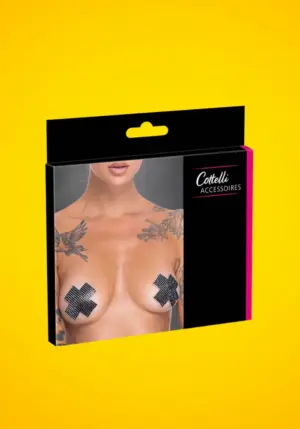 Cottelli - strasszos X bimbómatrica (fekete)