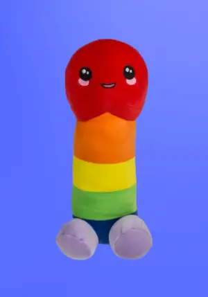 Plüss pénisz - 30 cm (szivárvány)