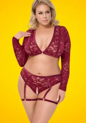 Cotteli Plus Size - Csipkés fehérnemű szett XL