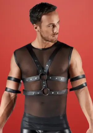 Svenjoyment Bondage - Ujjatlan necc póló, karpánttal XL