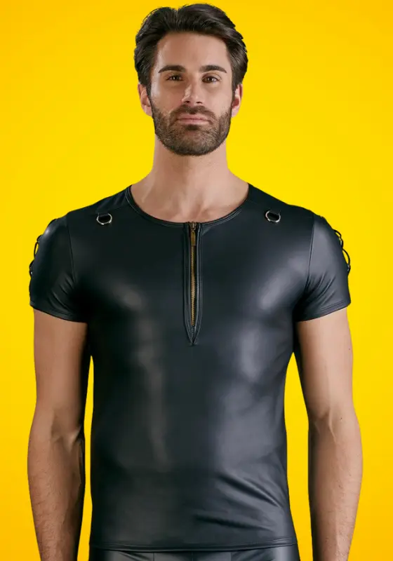 sdsfo7645hde-11-1764169008414.webp NEK - Matt hatású, rövid ujjú férfi felső (fekete) - Image 1