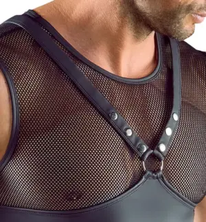 Svenjoyment - Fényes anyagú ujjatlan poló necc betéttel L - Image 4