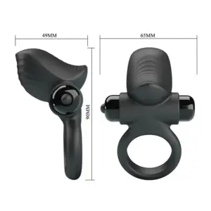 Pretty Love Adrien - Vibrációs péniszgyűrű (fekete) - Image 7