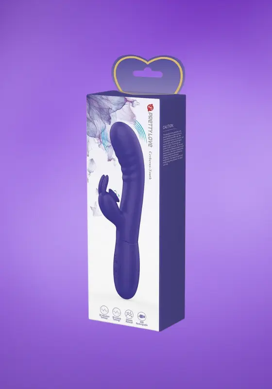 Pretty Love Cerberus Youth - Kétmotoros, akkumulátoros vibrátor (lila)