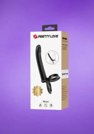 Pretty Love Moses - Anál dildó péniszgyűrűvel (fekete)